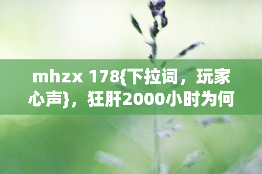 狂肝2000小时为何最终含泪删号图片