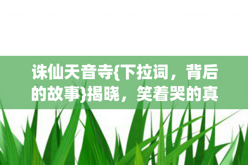 诛仙天音寺{下拉词,背后的故事}揭晓,笑着哭的真相 诛仙天音寺{下拉词,背后的故事}揭晓,笑着哭的真相