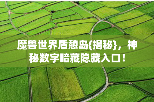 魔兽世界盾憩岛{揭秘},神秘数字暗藏隐藏入口! 魔兽世界盾憩岛{揭秘},神秘数字暗藏隐藏入口!