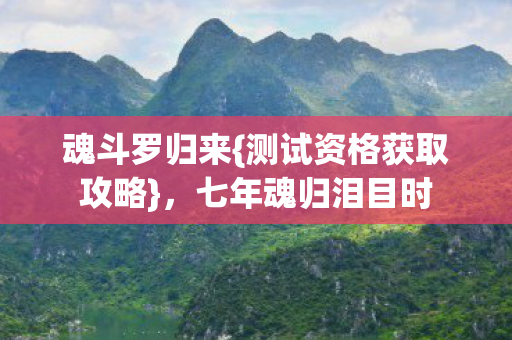 魂斗罗归来{测试资格获取攻略},七年魂归泪目时 魂斗罗归来{测试资格获取攻略},七年魂归泪目时