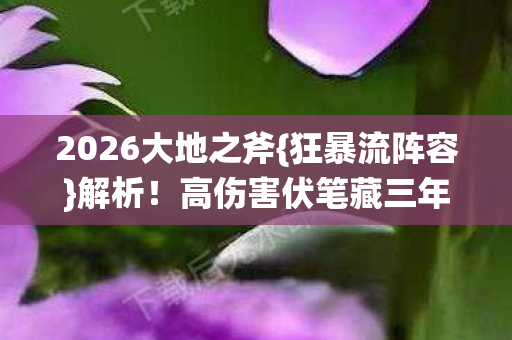 2026大地之斧{狂暴流阵容}解析!高伤害伏笔藏三年 2026大地之斧{狂暴流阵容}解析!高伤害伏笔藏三年
