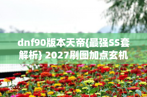 dnf90版本天帝{最强SS套解析} 2027刷图加点玄机