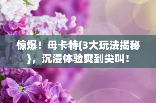 沉浸体验爽到尖叫图片