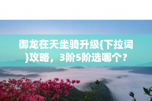 御龙在天坐骑升级图片