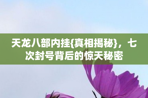 天龙八部内挂{真相揭秘},七次封号背后的惊天秘密 天龙八部内挂{真相揭秘},七次封号背后的惊天秘密