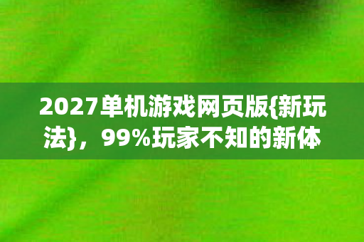 2027单机游戏网页版图片