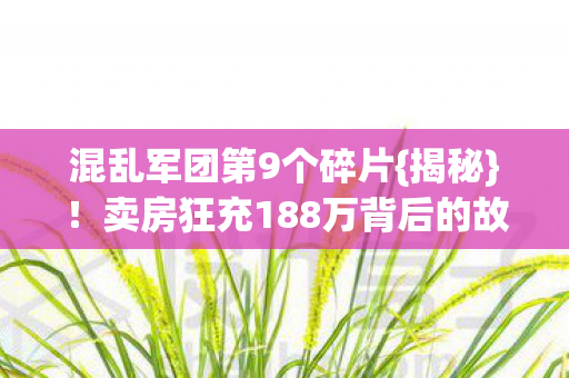 卖房狂充188万背后的故事图片