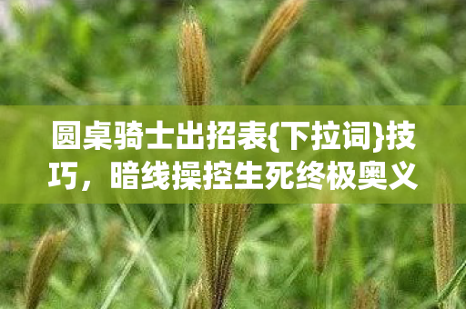暗线操控生死终极奥义图片