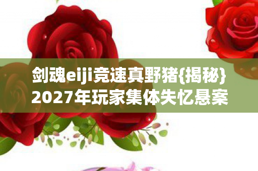 2027年玩家集体失忆悬案图片