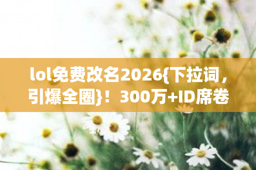 lol免费改名2026图片