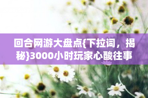 3000小时玩家心酸往事图片