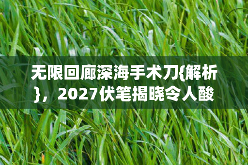 2027伏笔揭晓令人酸图片