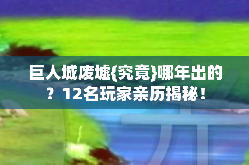 12名玩家亲历揭秘图片