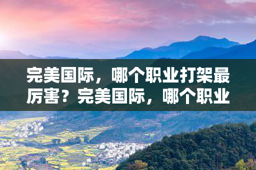 哪个职业打架最厉害图片