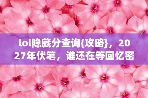 lol隐藏分查询图片