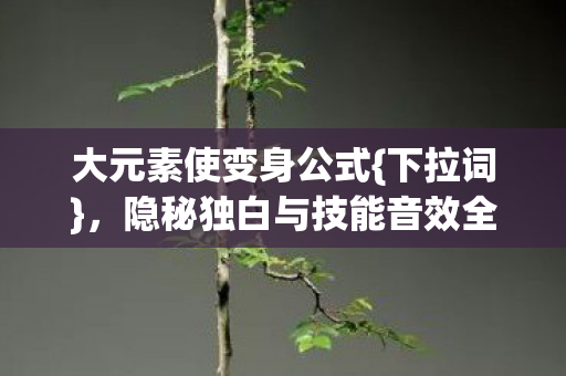 隐秘独白与技能音效全解析图片