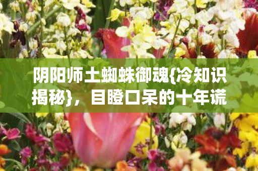 阴阳师土蜘蛛御魂{冷知识揭秘},目瞪口呆的十年谎言 阴阳师土蜘蛛御魂{冷知识揭秘},目瞪口呆的十年谎言