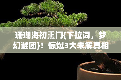珊瑚海初熏门{下拉词,梦幻谜团}!惊爆3大未解真相 珊瑚海初熏门{下拉词,梦幻谜团}!惊爆3大未解真相