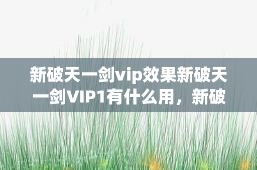新破天一剑vip效果新破天一剑VIP1有什么用,新破天一剑VIP1特权及效果解析 新破天一剑vip效果新破天一剑VIP1有什么用,新破天一剑VIP1特权及效果解析