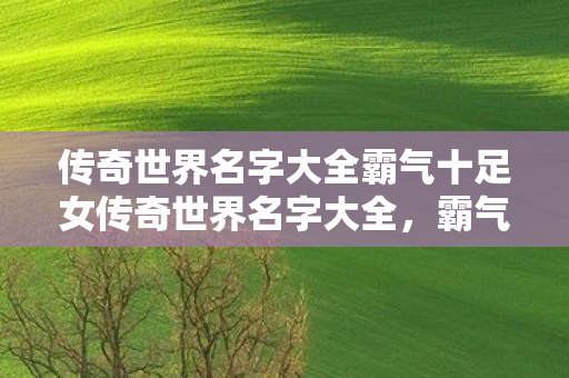 传奇世界名字大全霸气十足女传奇世界名字大全图片