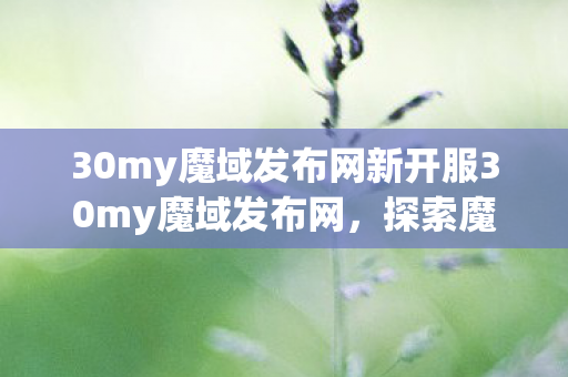 30my魔域发布网新开服30my魔域发布网图片