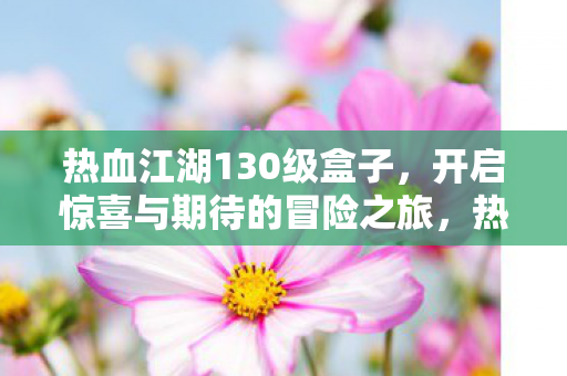 热血江湖130级盒子，开启惊喜与期待的冒险之旅，热血江湖130级盒子，开启惊喜与期待的冒险之旅
