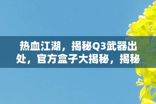 热血江湖，揭秘Q3武器出处，官方盒子大揭秘，揭秘Q3武器出处，热血江湖官方盒子大揭秘