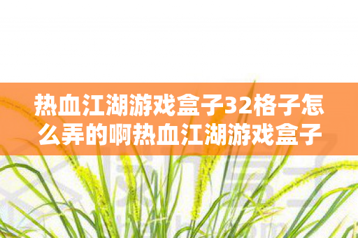 热血江湖游戏盒子32格子怎么弄的啊热血江湖游戏盒子32格子扩展攻略,热血江湖游戏盒子32格子扩展攻略 热血江湖游戏盒子32格子怎么弄的啊热血江湖游戏盒子32格子扩展攻略,热血江湖游戏盒子32格子扩展攻略