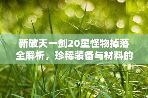 新破天一剑20星怪物掉落全解析图片