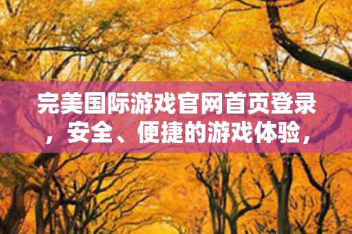 完美国际游戏官网首页登录图片
