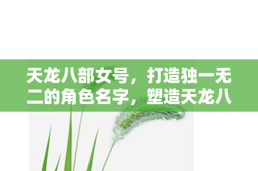 打造独一无二的角色命名艺术图片