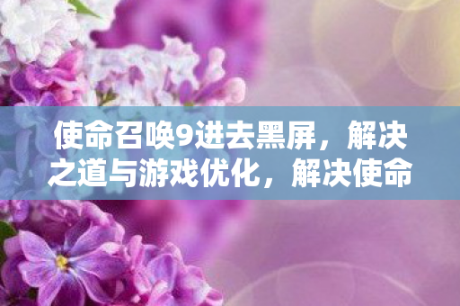 使命召唤9进去黑屏,解决之道与游戏优化,解决使命召唤9黑屏问题,优化游戏设置与解决方案 使命召唤9进去黑屏,解决之道与游戏优化,解决使命召唤9黑屏问题,优化游戏设置与解决方案