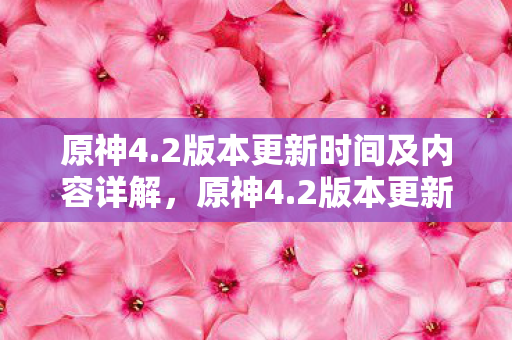 原神4.2版本更新时间及内容详解,原神4.2版本更新时间及内容全解析 原神4.2版本更新时间及内容详解,原神4.2版本更新时间及内容全解析