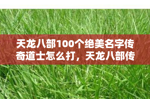 天龙八部传奇道士100个绝美名字及打法攻略图片