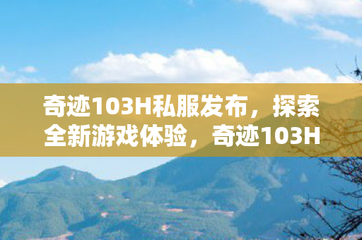 奇迹103H私服发布图片
