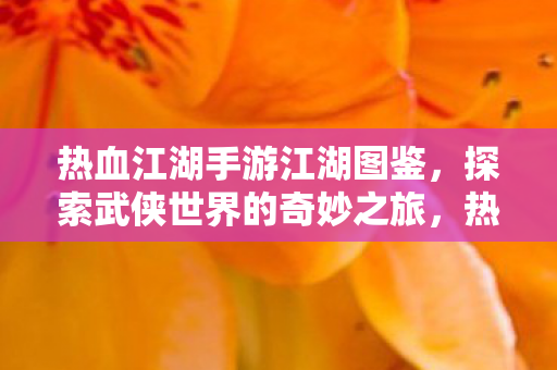 热血江湖手游江湖图鉴,探索武侠世界的奇妙之旅,热血江湖手游江湖图鉴,解锁武侠世界的奥秘之旅 热血江湖手游江湖图鉴,探索武侠世界的奇妙之旅,热血江湖手游江湖图鉴,解锁武侠世界的奥秘之旅