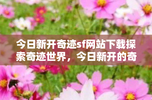 今日新开奇迹sf网站下载探索奇迹世界图片