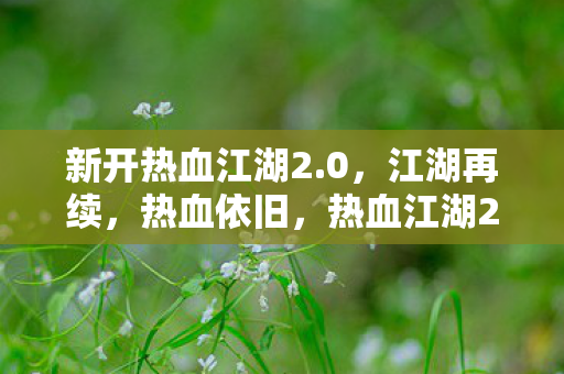 新开热血江湖2.0，江湖再续，热血依旧，热血江湖2.0，江湖再续，热血依旧