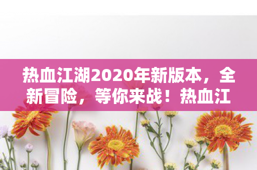 热血江湖2020年新版本，全新冒险，等你来战！热血江湖2020新版本，全新冒险，等你来战！