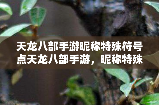 天龙八部手游昵称特殊符号点天龙八部手游图片