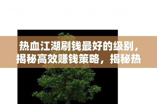 热血江湖刷钱最好的级别,揭秘高效赚钱策略,揭秘热血江湖最高效刷钱级别策略 热血江湖刷钱最好的级别,揭秘高效赚钱策略,揭秘热血江湖最高效刷钱级别策略