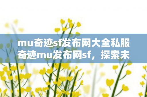 mu奇迹sf发布网大全私服奇迹mu发布网sf图片