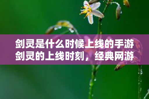 剑灵是什么时候上线的手游剑灵的上线时刻,经典网游的辉煌启程,手游剑灵上线时刻,经典网游的辉煌启程 剑灵是什么时候上线的手游剑灵的上线时刻,经典网游的辉煌启程,手游剑灵上线时刻,经典网游的辉煌启程