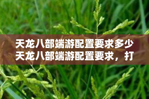 天龙八部端游配置要求多少天龙八部端游配置要求图片