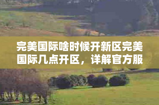完美国际啥时候开新区完美国际几点开区图片