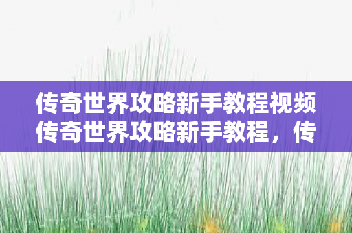 传奇世界攻略新手教程视频传奇世界攻略新手教程图片