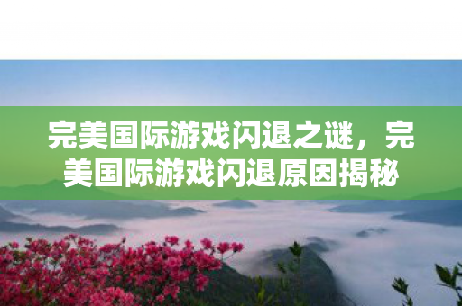 完美国际游戏闪退原因揭秘图片
