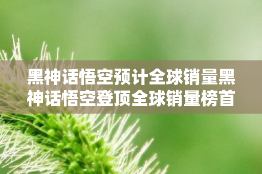 黑神话悟空预计全球销量黑神话悟空登顶全球销量榜首图片