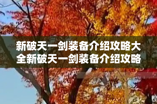 新破天一剑装备介绍攻略大全新破天一剑装备介绍攻略，新破天一剑装备全解析，打造无敌战斗力