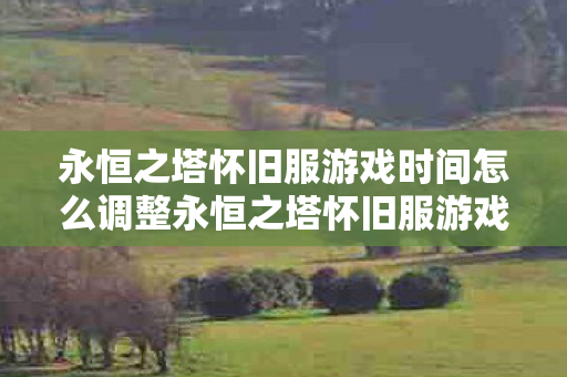 永恒之塔怀旧服游戏时间怎么调整永恒之塔怀旧服游戏时间调整指南图片